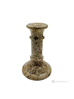 Pietra Fossile Marmor-Kerzenhalter, handgefertigt in Italien, mit modernem Design aus authentischem Naturstein.