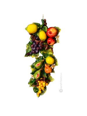 OBST Wanddekoration Ornament zum Aufhängen Keramik 