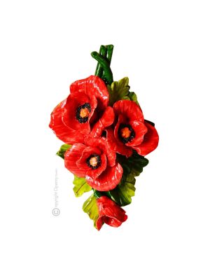 MOHN Wanddekoration Ornament zum Aufhängen Keramik 