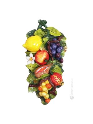 OBST Wanddekoration Ornament zum Aufhängen Keramik 
