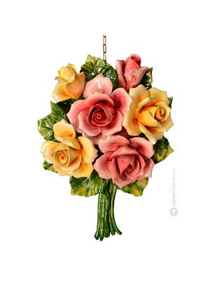 BOUQUET Wanddekoration Ornament zum Aufhängen Keramik 