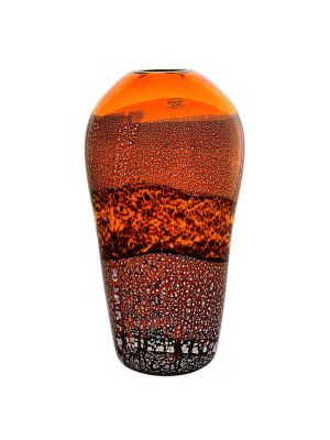 ARGENTO 35 Italienische Vase Murano Glas Deko mundgeblasen Blumenvase hochwertig 925 Blattsilber