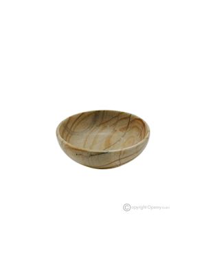 Schale aus Teak-Marmor, handgefertigtes Herzstück in Italien, authentischer Stein.