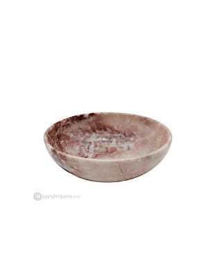 Kostbare Schale aus rotem Marmor, Herzstück mit elegantem Design, handgefertigt in Italien aus Naturstein.