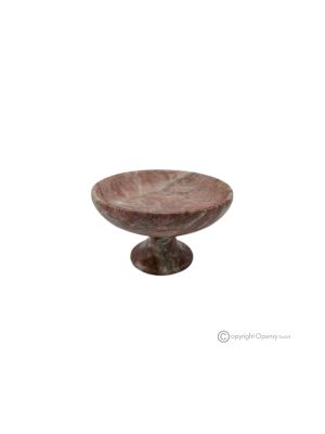 OBSTSCHALE aus kostbarem rotem Marmor, raffiniertes handgefertigtes Herzstück, echter Naturstein.