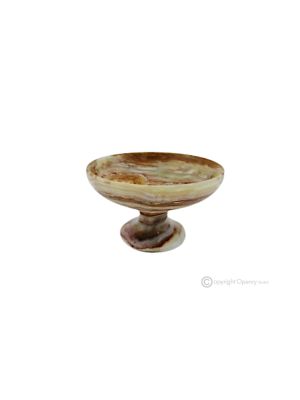 OBSTSCHALE aus grünem Onyx-Marmor, handgefertigtes Herzstück, modernes Natursteindesign.