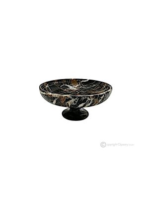 OBSTSCHALE aus Nero Michelangelo-Marmor, dekorativer handgefertigter Tafelaufsatz aus authentischem Naturstein.