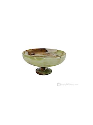 OBSTSCHALE aus grünem Onyx-Marmor, handgefertigtes Herzstück aus authentischem Naturstein.