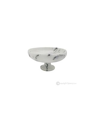 OBSTSCHALE aus Bianco Ibiza-Marmor, exklusives Herzstück, handgefertigt aus authentischem Naturstein.