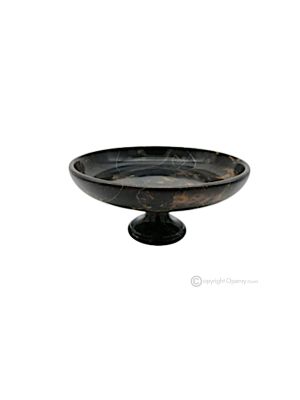 OBSTSCHALE aus Nero Michelangelo-Marmor, dekorativer handgefertigter Tafelaufsatz, authentischer Naturstein.