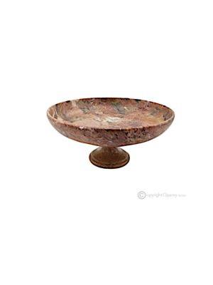 OBSTSCHALE aus Rosso Prezioso-Marmor, handgefertigtes Herzstück, modernes Design, authentischer Naturstein