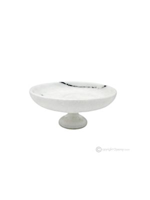 OBSTSCHALE aus Bianco-Ibiza-Marmor, original handgefertigtes dekoratives Herzstück, Naturstein.
