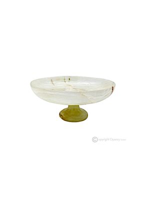 OBSTSCHALE aus Onyx-Iris-Marmor, handgefertigtes Herzstück, modernes Design, authentischer Naturstein.