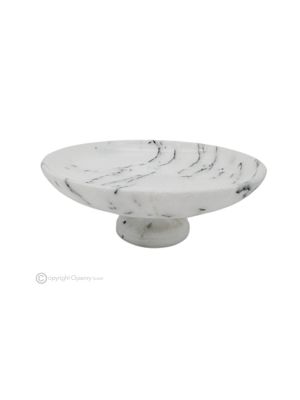 OBSTSCHALE aus Marmor Bianco Ibiza, dekorativer handgefertigter Mittelpunkt, authentischer Naturstein.