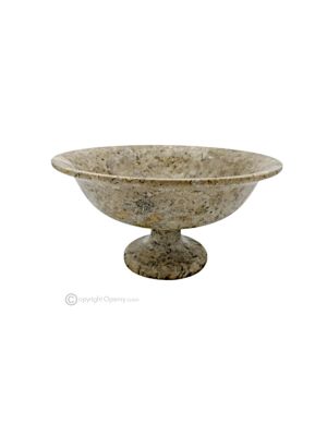 OBSTSCHALE aus Pietra Fossile Marmor, handgefertigtes Herzstück, modernes Design, authentischer Naturstein.