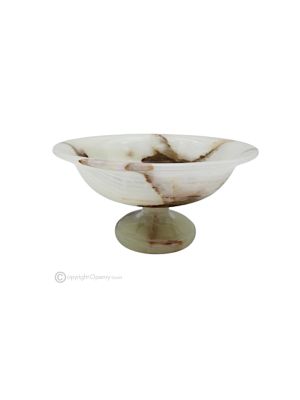 OBSTSCHALE aus Onyx-Iris-Marmor, original handgefertigtes Mittelstück, authentischer Naturstein.