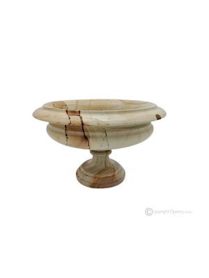 OBSTSCHALE aus Teak-Marmor, handgefertigter dekorativer authentischer Naturstein.