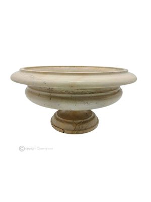 OBSTSCHALE aus Teak-Marmor, dekoratives handgefertigtes Herzstück aus authentischem Naturstein.