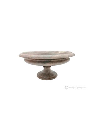 OBSTSCHALE aus Rosso Prezioso-Marmor, original handgefertigtes Herzstück, authentischer authentischer Naturstein.