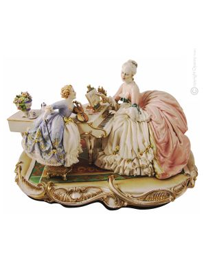 AM KLAVIER Edles Porzellan Figur Barock handgemacht Italienisches Design stilvoll elegant