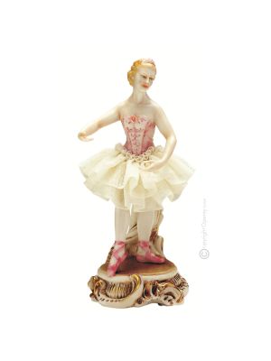 BALLERINA 1056 Edles Porzellan Figur handbemalt stilvoll Italienisches Design exklusiv elegant