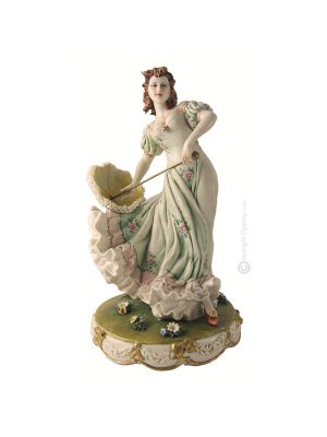 DAME 1061 Capodimonte Porzellanfigur FRAU handgemacht Italienisches Design elegant exklusiv 