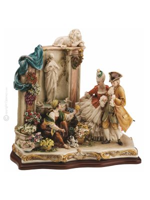 BLUMEN FÜR MEINE DAME Edles Porzellan Figur handbemalt elegant exklusiv stilvoll Wohnkultur