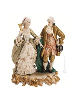DIE PROMENADE Capodimonte Porzellan Figur Barock handgemacht stilvoll exklusiv elegant