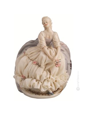 FRAU 1091 Italienische Porzellan Figur Barock handbemalt Wohnkultur hochwertig elegant 