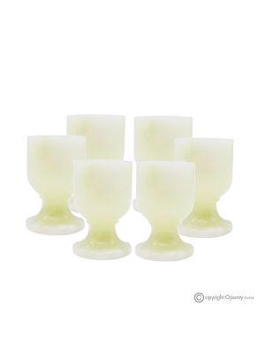 6er Set Gläser aus grünem Onyx-Marmor, unbehandelter Naturstein nur für Wasser, handgefertigt.