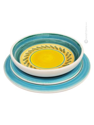 TAORMINA Kollektion Tellerset Teller Set Geschirrset Handgemachte Keramik Made in Italy Sizilien