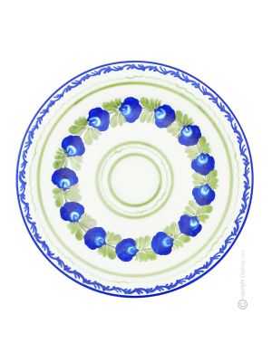 DUE ROSE PIATTO Hängeplatte Wandplatte Wertvolle Keramik Künstlerischen Kreationen Handbemalt Handarbeit Blumenmotiv Dekoration Made Italy