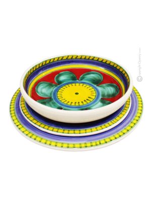 FILICUDI Kollektion Tellerset Teller Set Geschirrset Handgemachte Keramik Made in Italy Sizilien