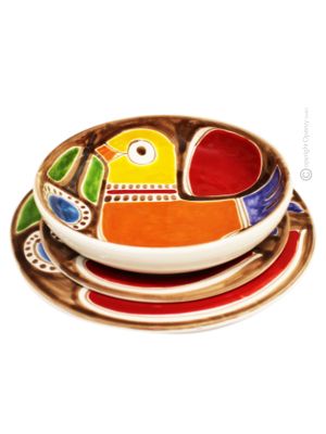 SIRACUSA Kollektion Tellerset Teller Set Geschirrset Handgemachte Keramik Made in Italy Sizilien