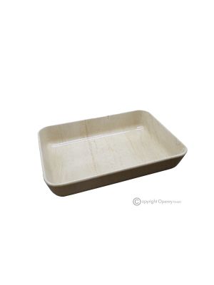 MITTELSTÜCK in Creme-Mokka, handgefertigt aus authentischem und elegantem Naturstein.