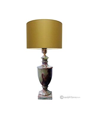 LAMPE aus grünem Onyxmarmor, Lampenschirm aus authentischem Naturstein, luxuriöse Dekoration.