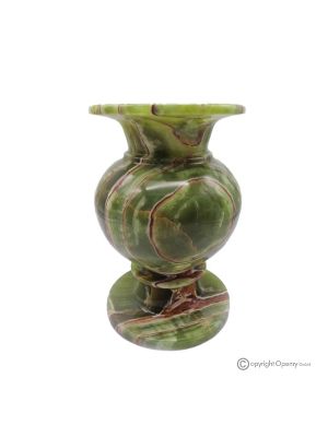 Dekorative VASE aus grünem Onyxmarmor, echter Naturstein, handgefertigt, elegant.
