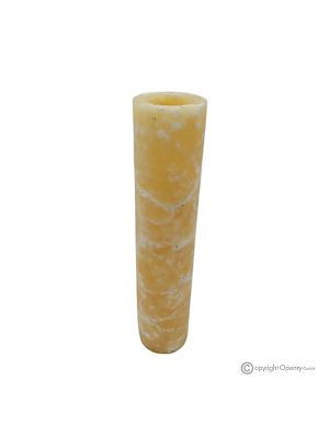 Blumenvase aus orangefarbenem Onyxmarmor, hochwertiger Naturstein, elegantes Design, handgefertigt.