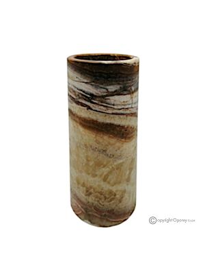 LAMPE aus beigem Serpentine-Marmor, Lampenschirm aus echtem Naturstein, modernes und elegantes Design.