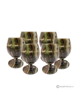 6er Set grüne Onyx-Marmorgläser, unbehandelter Naturstein nur für Wasser, Top Qualität.