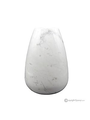 VASE aus weißem Carrara-Marmor, wertvoller Naturstein, handgefertigt, dekorativ.
