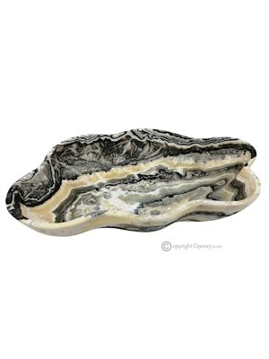 MITTELSTÜCK aus Zebra-Onyx, echtem Naturstein, ein Luxusstück mit raffiniertem Design.