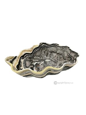 MITTELSTÜCK aus Zebra-Onyx, echter Naturstein, modernes Design, handgefertigt.