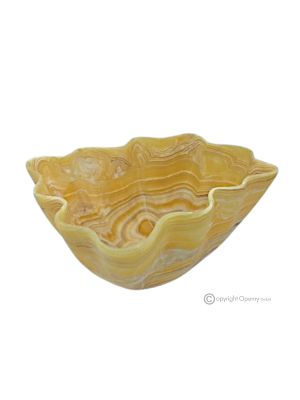 MITTELSTÜCK aus Honig-Onyx, authentischer Naturstein, elegantes handgefertigtes Luxuselement.