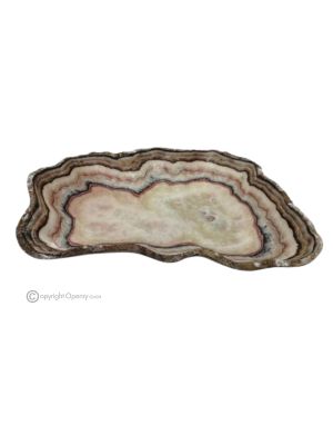 MITTELSTÜCK aus Serpentin-Onyx, authentischer Naturstein, elegantes Luxusstück, handgefertigt. 