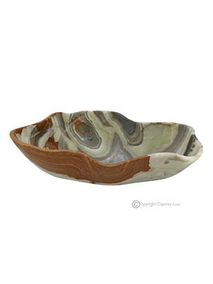 MITTELSTÜCK aus grünem Onyx, authentischer Naturstein, luxuriöse handgefertigte Dekoration.