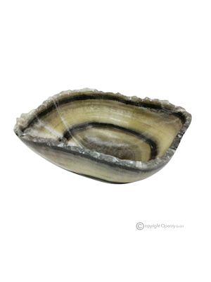 MITTELSTÜCK aus Zebra-Onyx, echter Naturstein, handgefertigt.