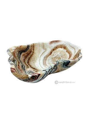 MITTELSTÜCK aus Zebra-Onyx, authentischem Naturstein, ein Element handgefertigten Luxus.