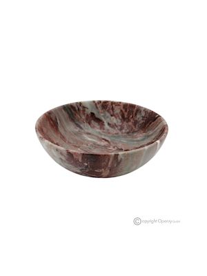SCHALE aus edlem rotem Marmor, echter Naturstein, handgefertigt.