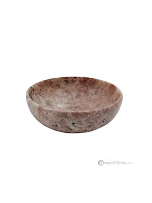 SCHALE aus edlem rotem Marmor, echter Naturstein, handgefertigt.